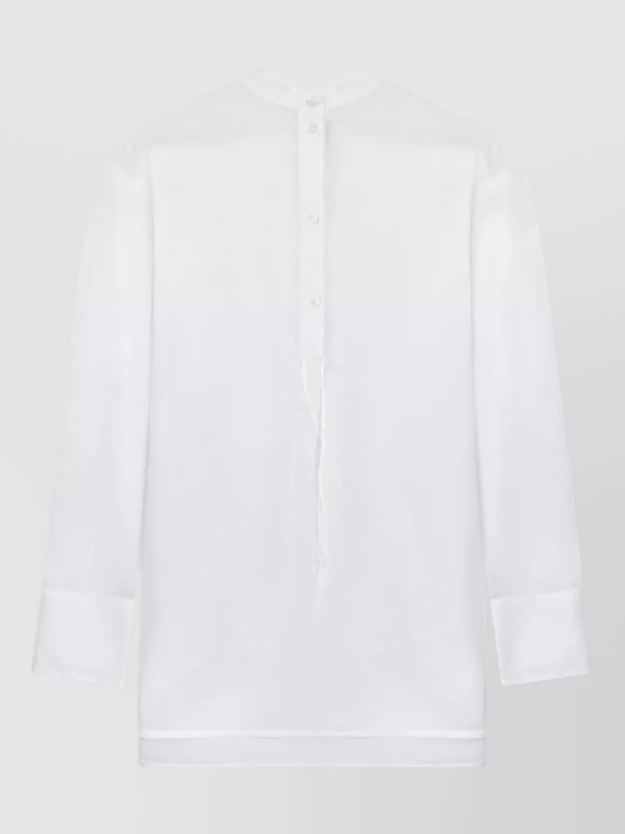 Totême High Neck Cotton Shirt Long Sleeves