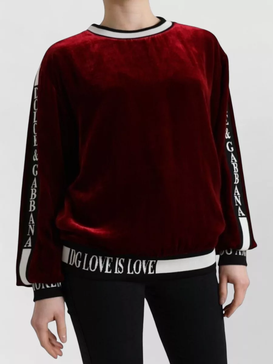 Dolce&Gabbana Velvet Crew Neck Sweatshirt