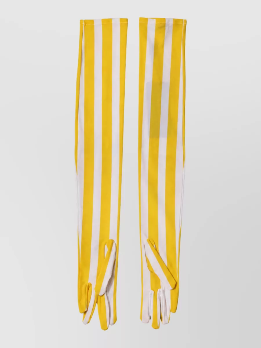 Dolce&Gabbana striped elbow-length gloves