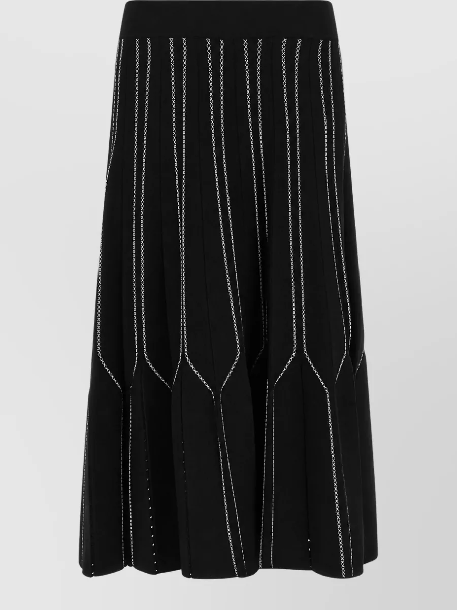 Elisabetta Franchi Pleated Midi Skirt
