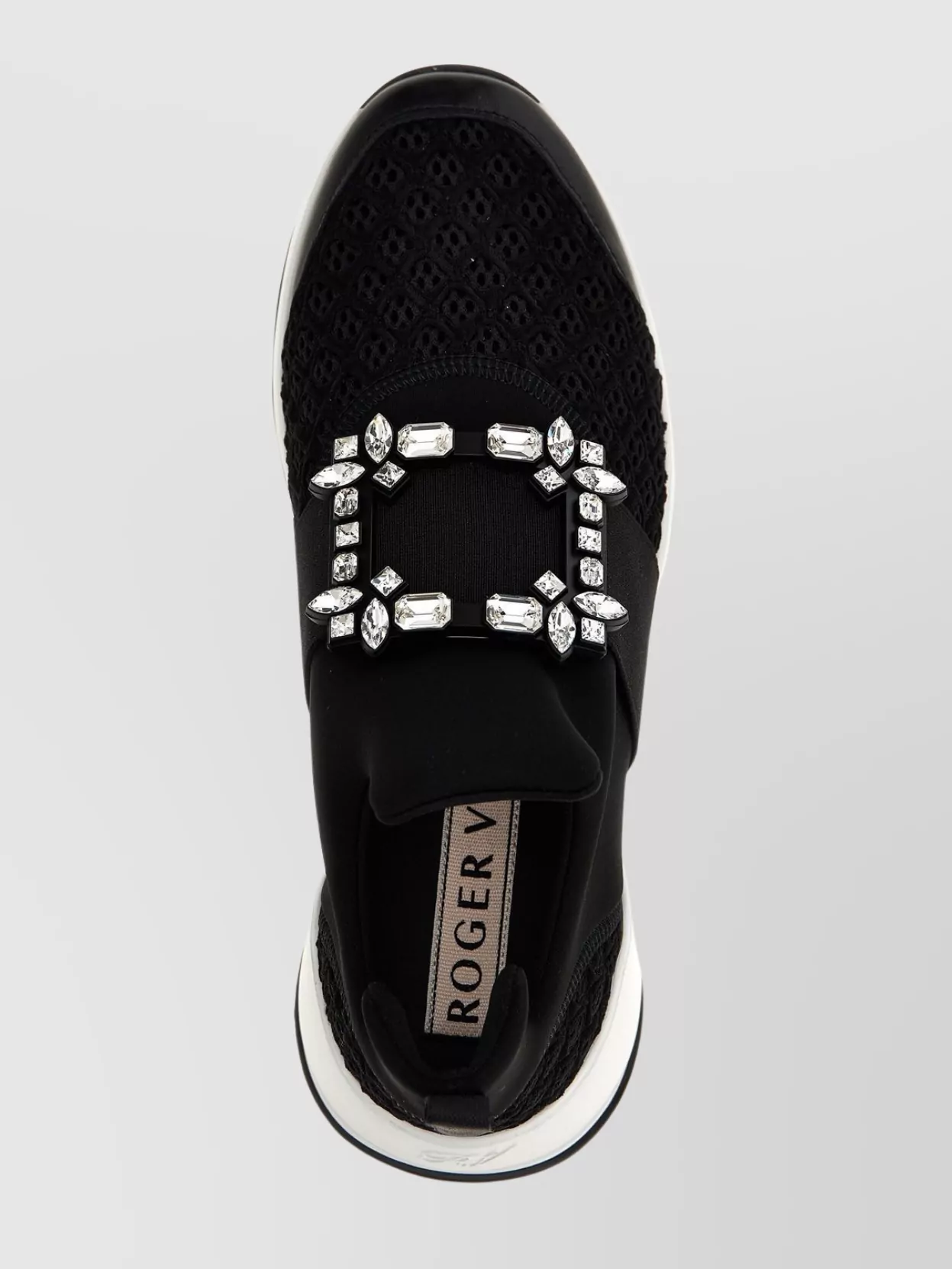 Roger Vivier Chunky Sole Mesh Sneakers With Embellished Strap