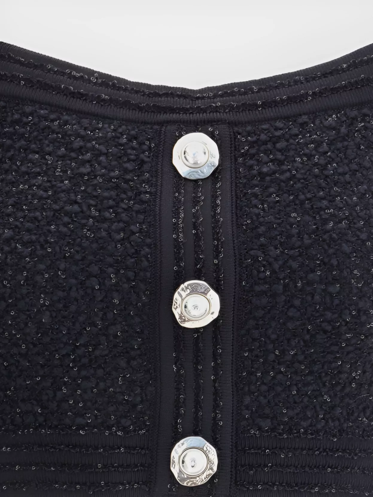 Balmain Light Tweed Top Straps In Black