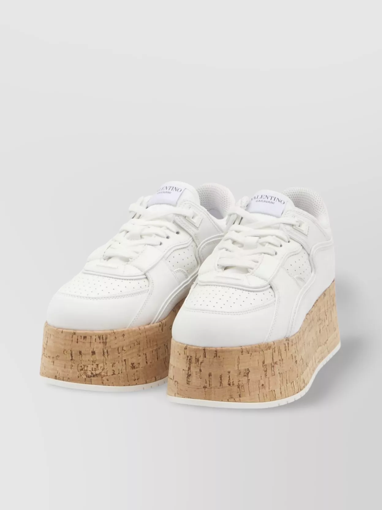 Valentino Freedots Xl Leather Platform Sneakers In Brown