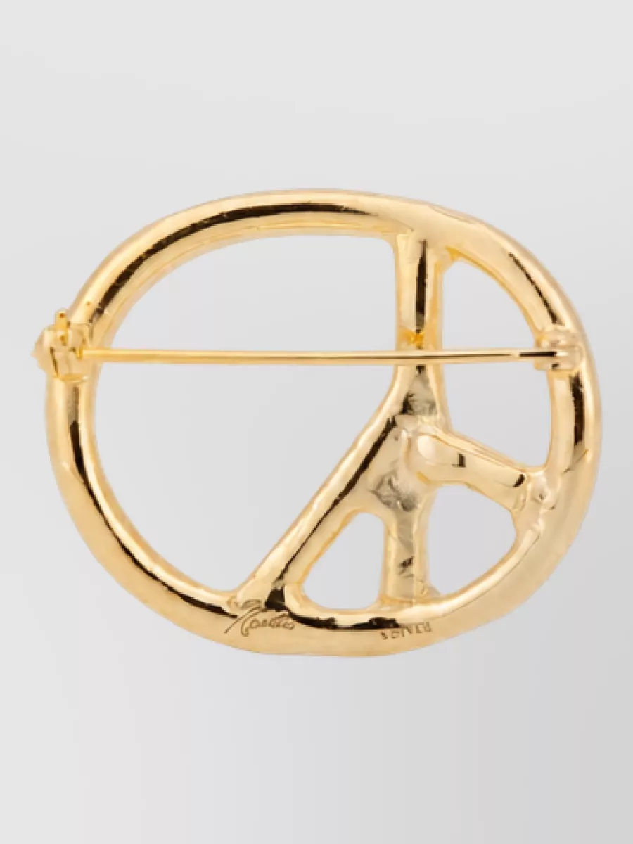 Needles gold-plated silver brooch