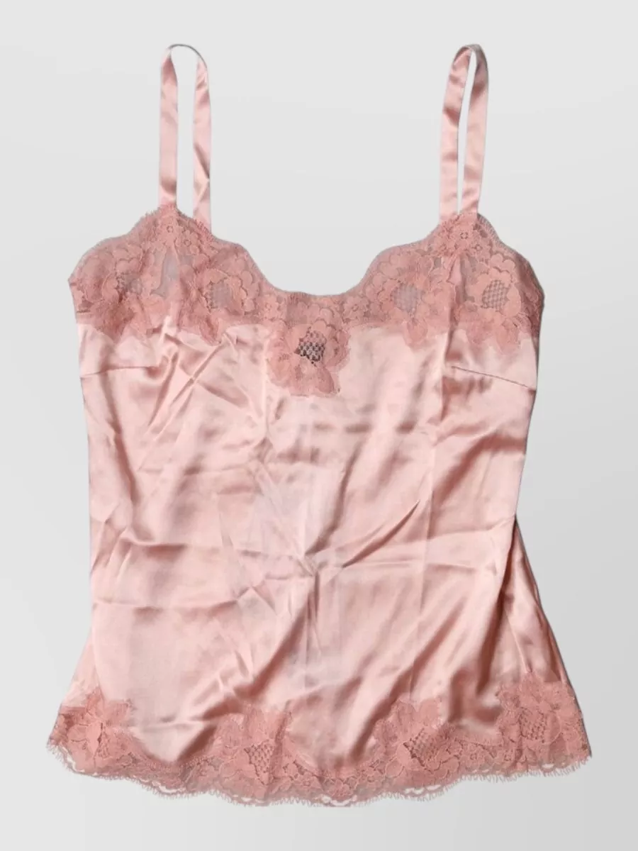 Dolce&Gabbana silk floral lace tank top