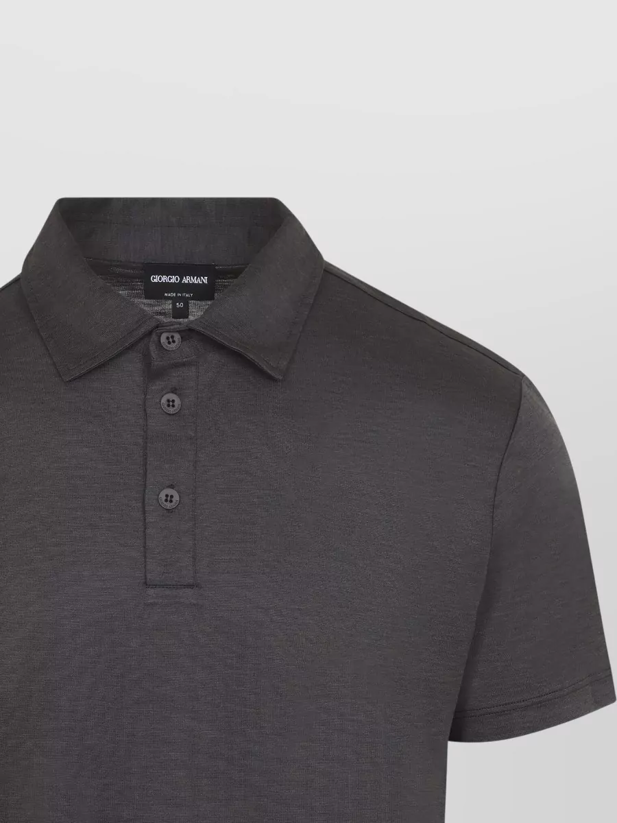 Giorgio Armani Silk Cotton Short-Sleeve Polo Shirt