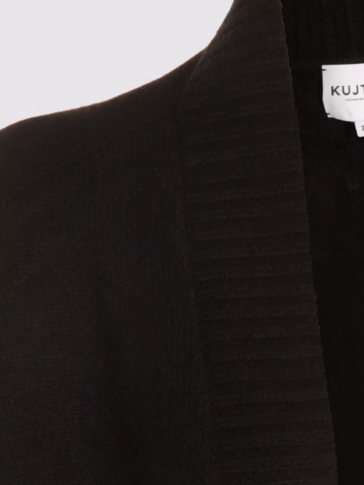 Kujten Longline Knitwear With Ribbed Cuffs And Hem In Black