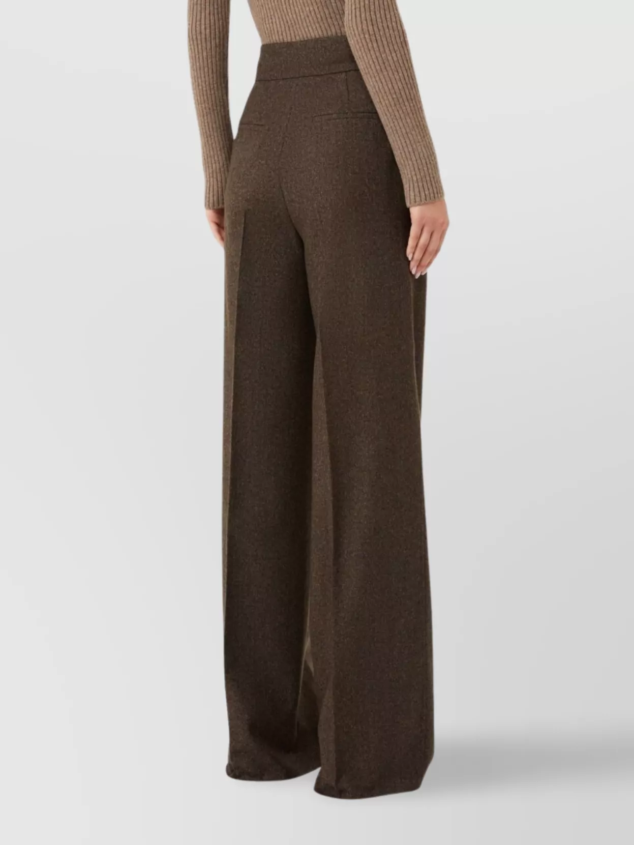 Max Mara High Waist Wide Leg Trousers With Pleats