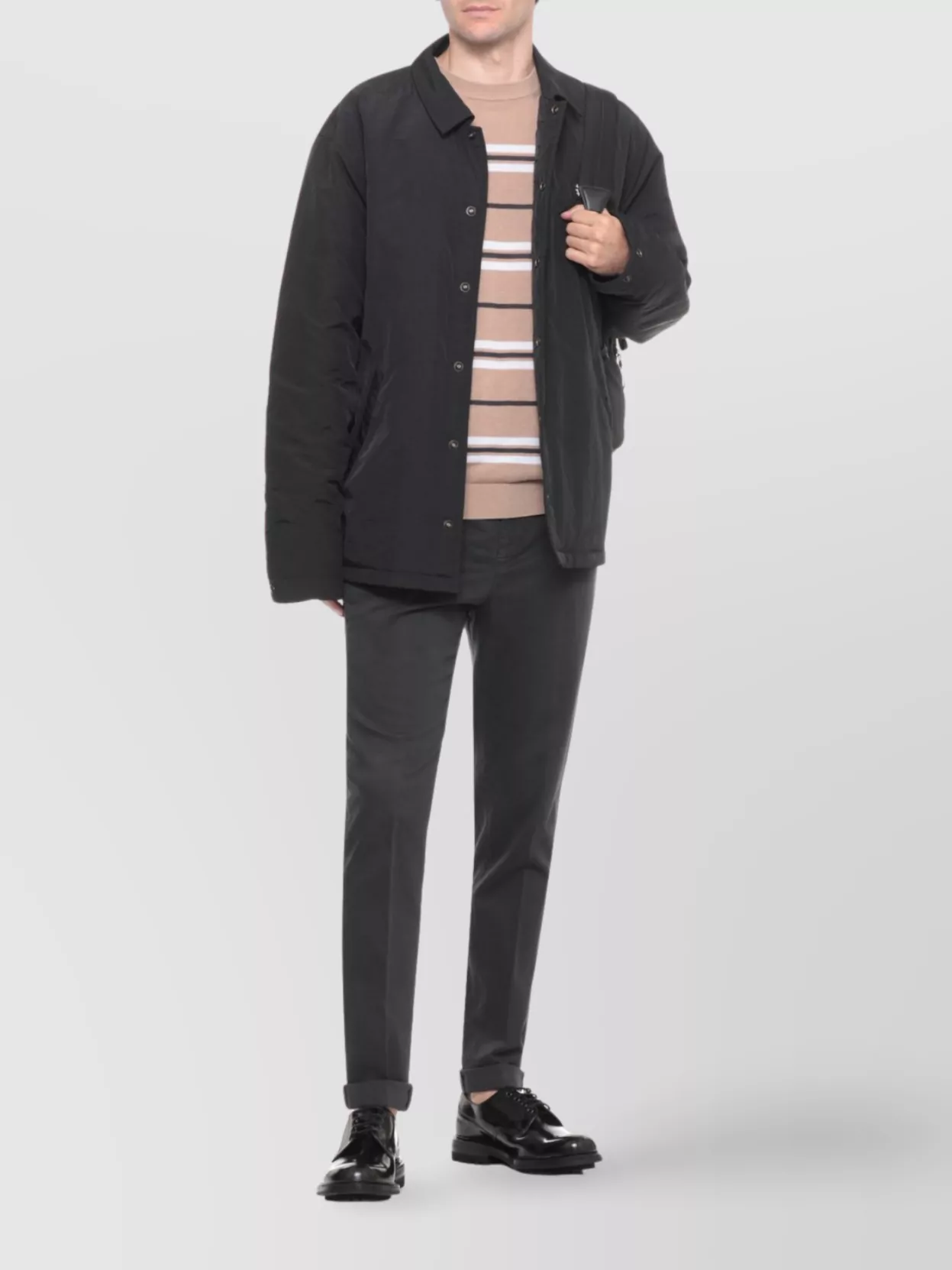 Dondup Straight Trousers With Rolled Cuffs And Pockets