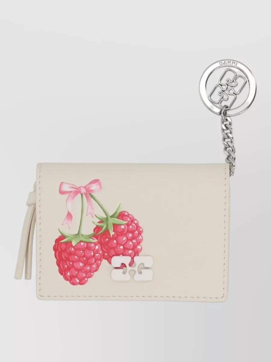 Ganni printed card holder