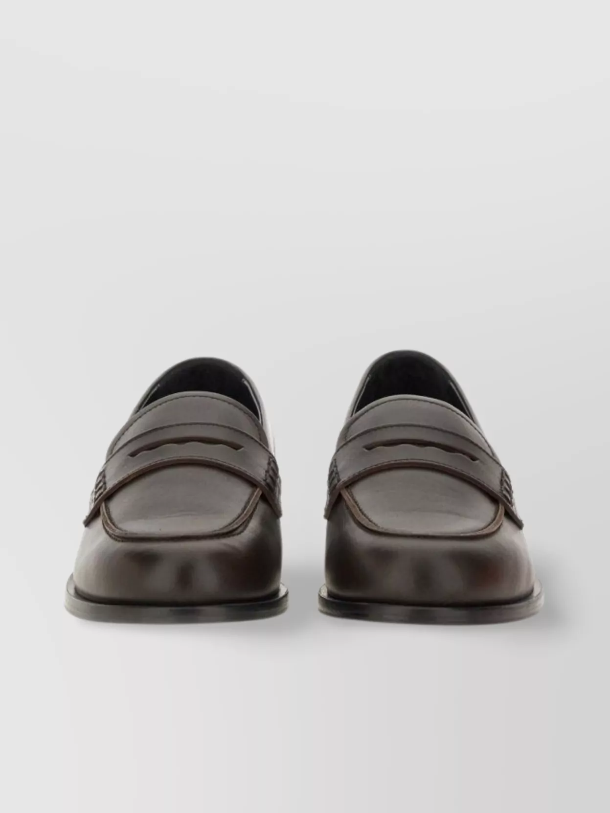 Aeyde Leather Loafers With Penny Strap And Round Toe