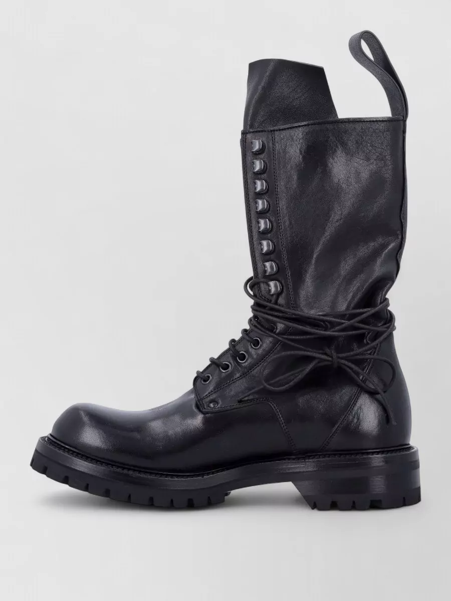 Rick Owens Army Lace Up High Top Boots