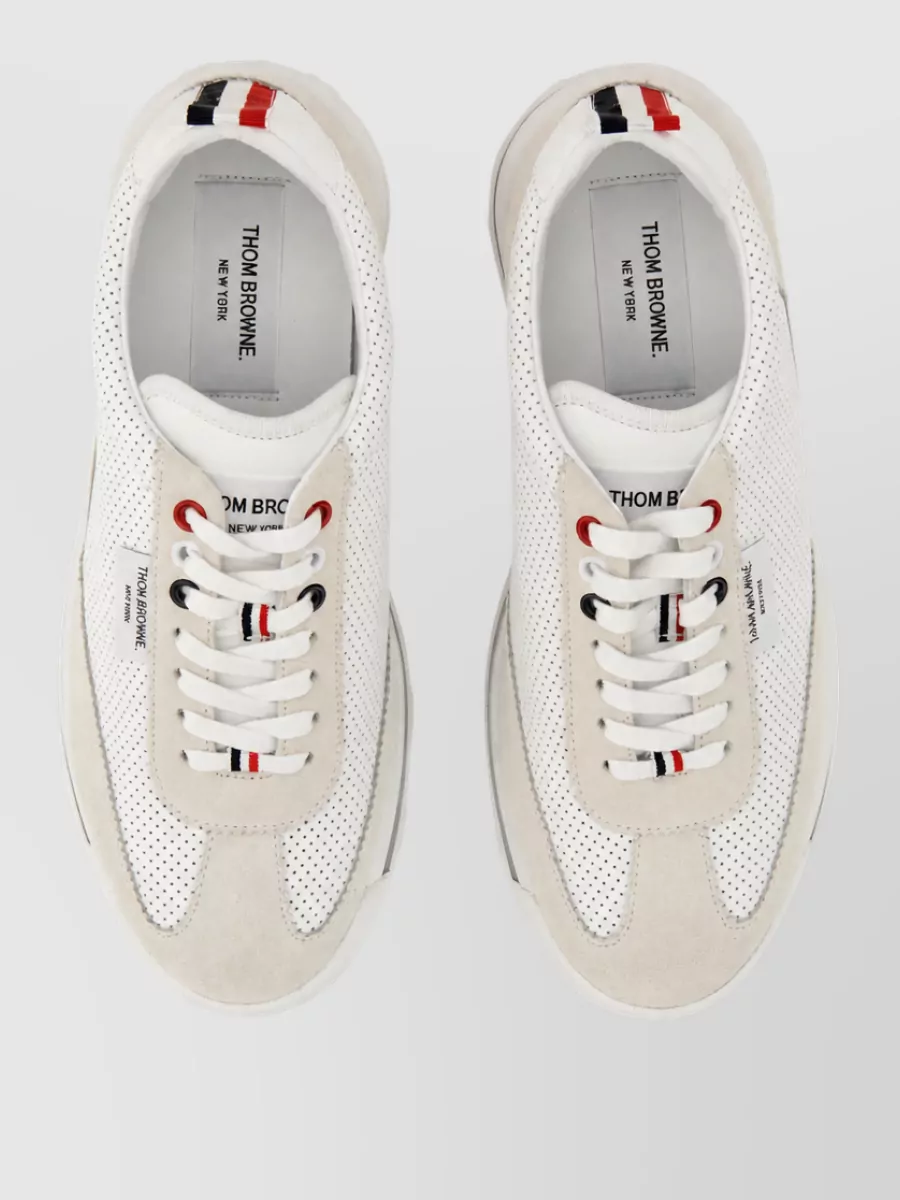 Thom Browne Leather Low-Top Sneakers
