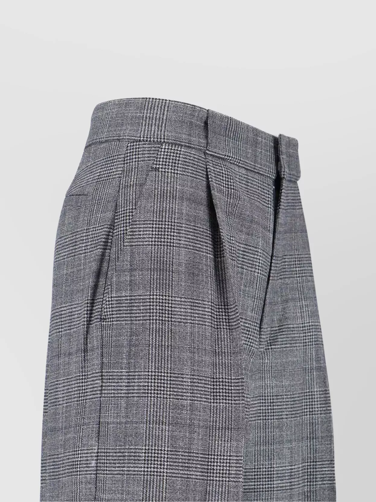 Sa Su Phi High Waist Wide Leg Trousers With Pleats In Gray