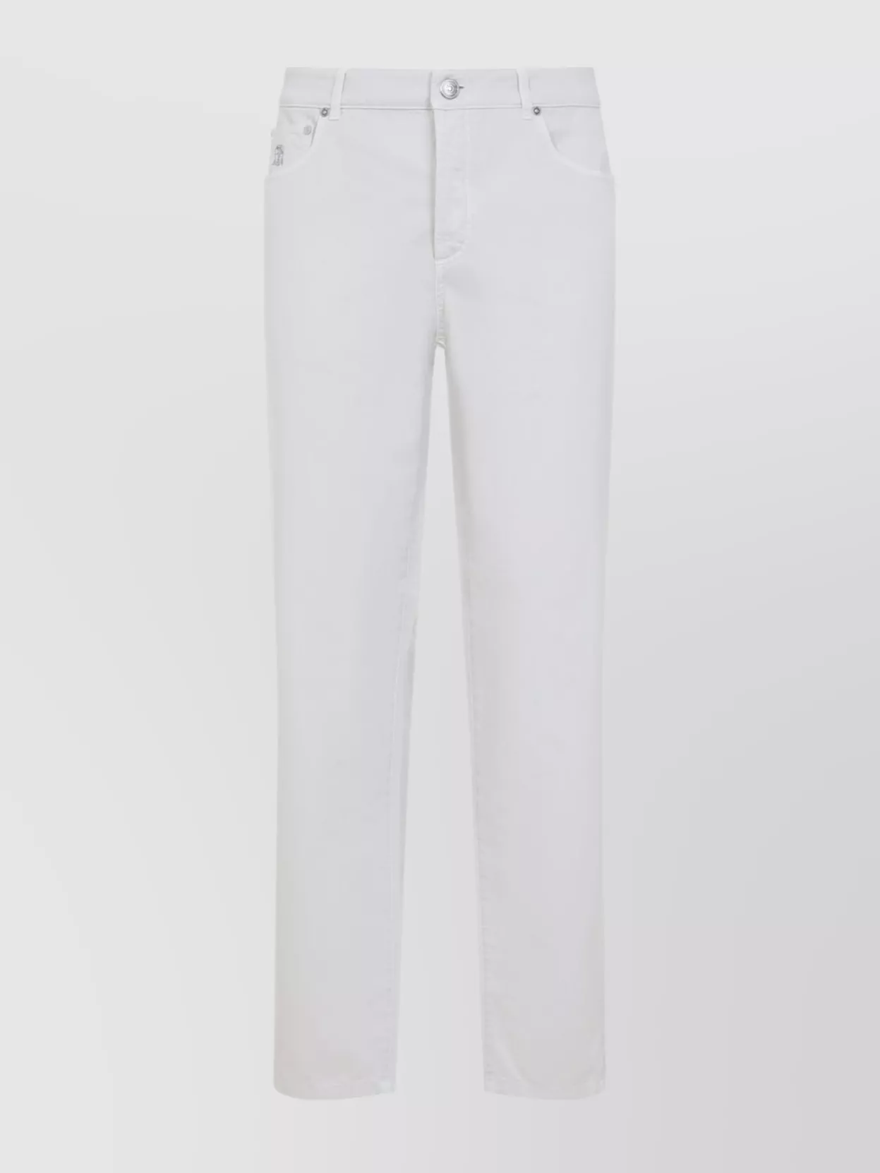 Brunello Cucinelli Cotton Jeans 5-pockets Construction In White