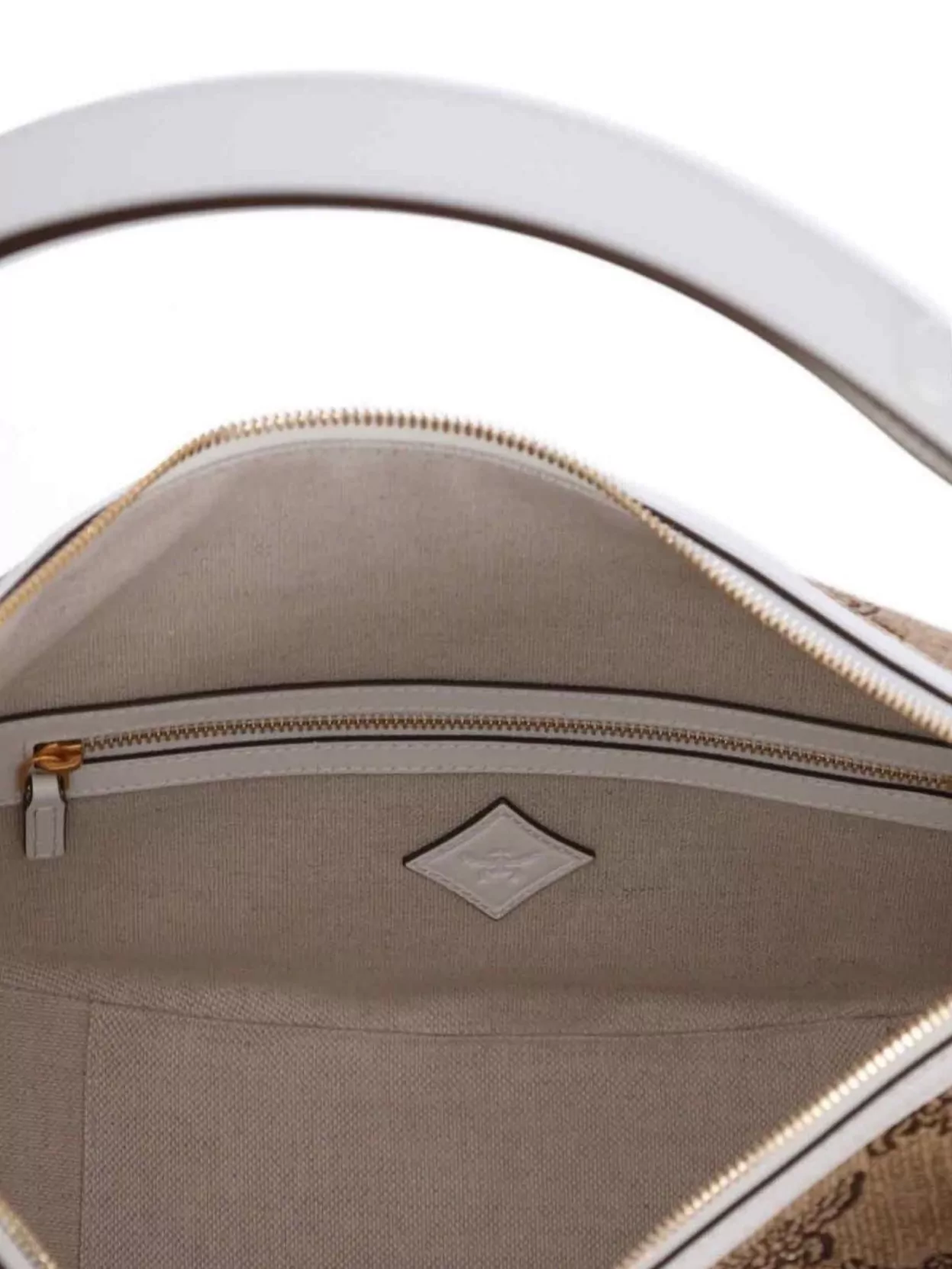 Mcm Monogram Strap Shoulder Bag Contrast Trim