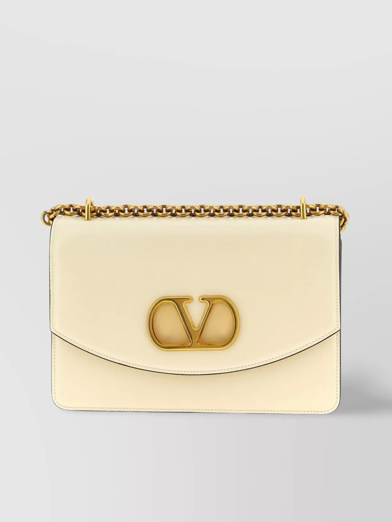 Valentino Womens Vain Small Chain-strap Leather Shoulder Bag Butter White