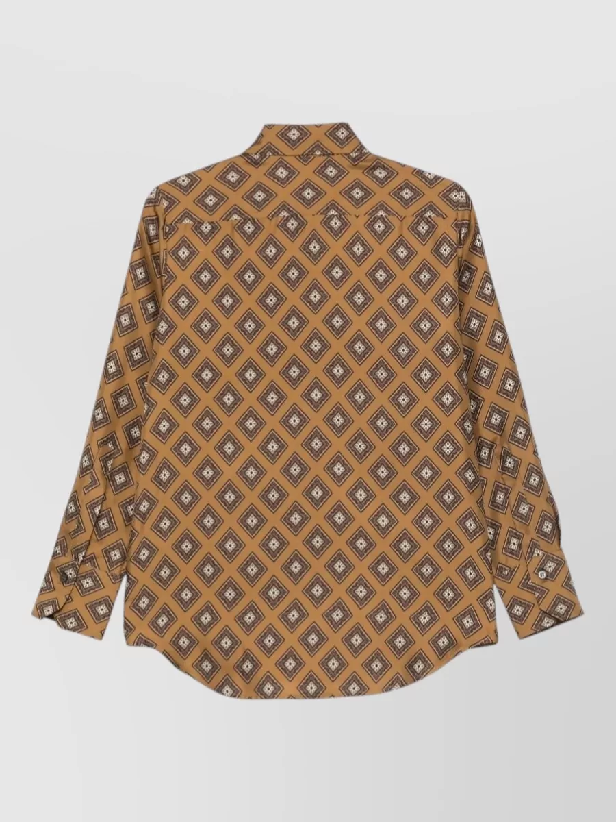 Alberto Biani Silk Printed Long-Sleeve Shirt