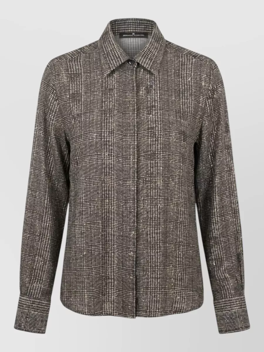 Ermanno Scervino rhinestone prince of wales check shirt
