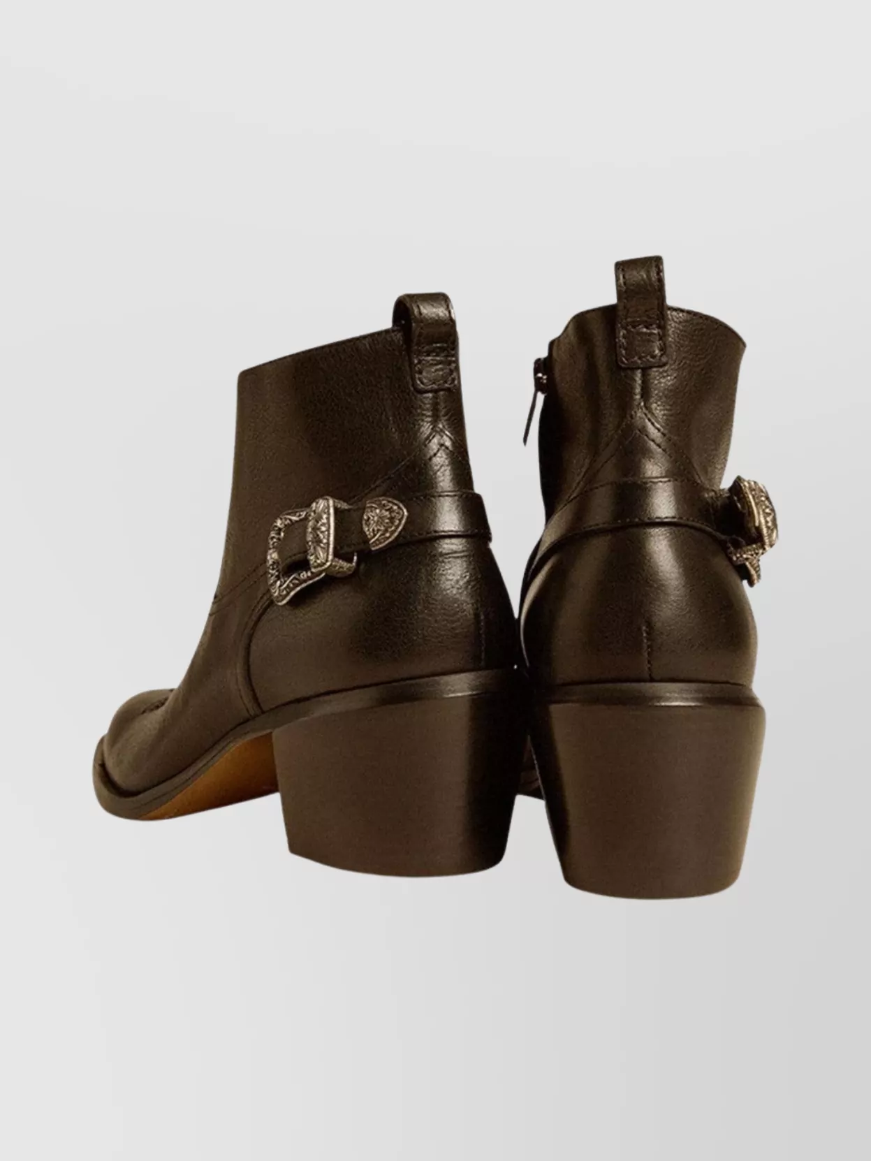 Golden Goose Textured Leather Ankle Boots With Buckle Detail