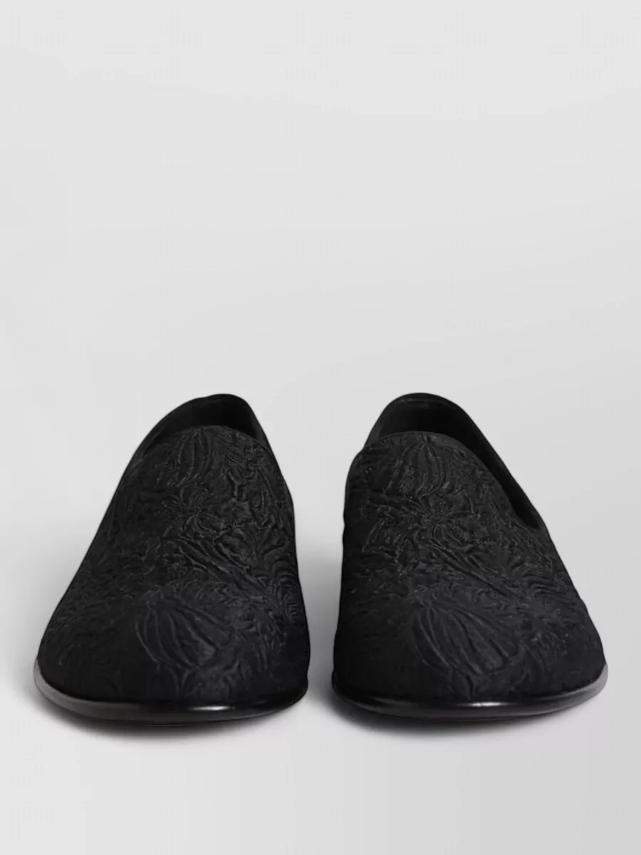 Dolce&Gabbana velvet leather jacquard slippers