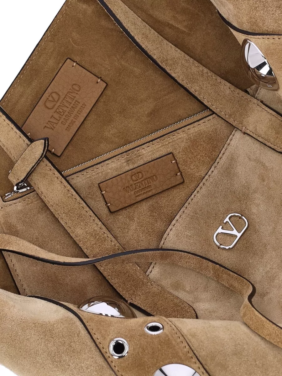 Valentino Garavani Tote Bag Shopper Metallic Studs Dual Handles