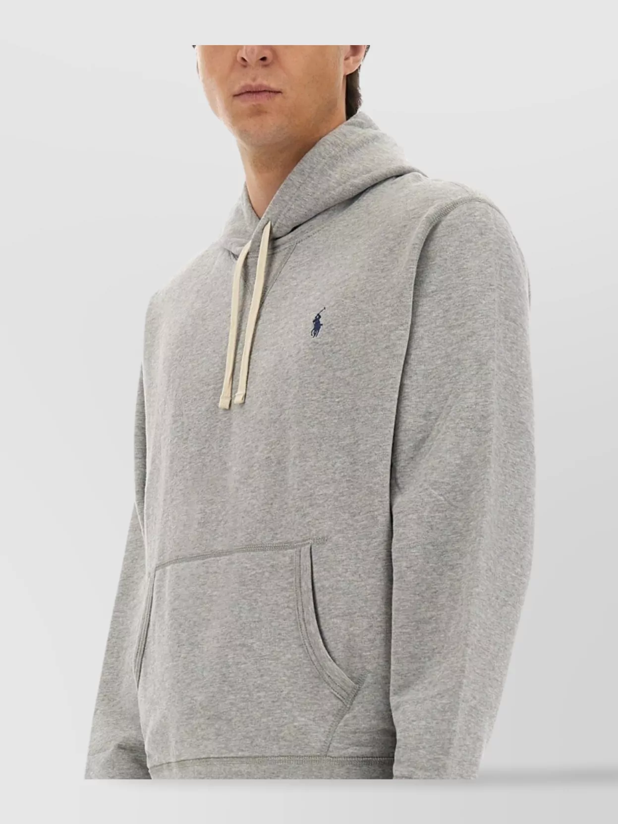 Polo Ralph Lauren Classic Pullover Hoodie With Drawstring In Gray