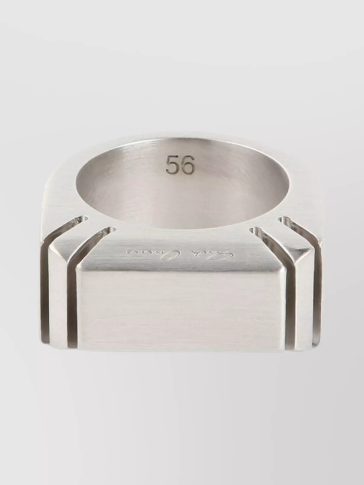 Rick Owens Beveled Square Band Ring In Neutrals
