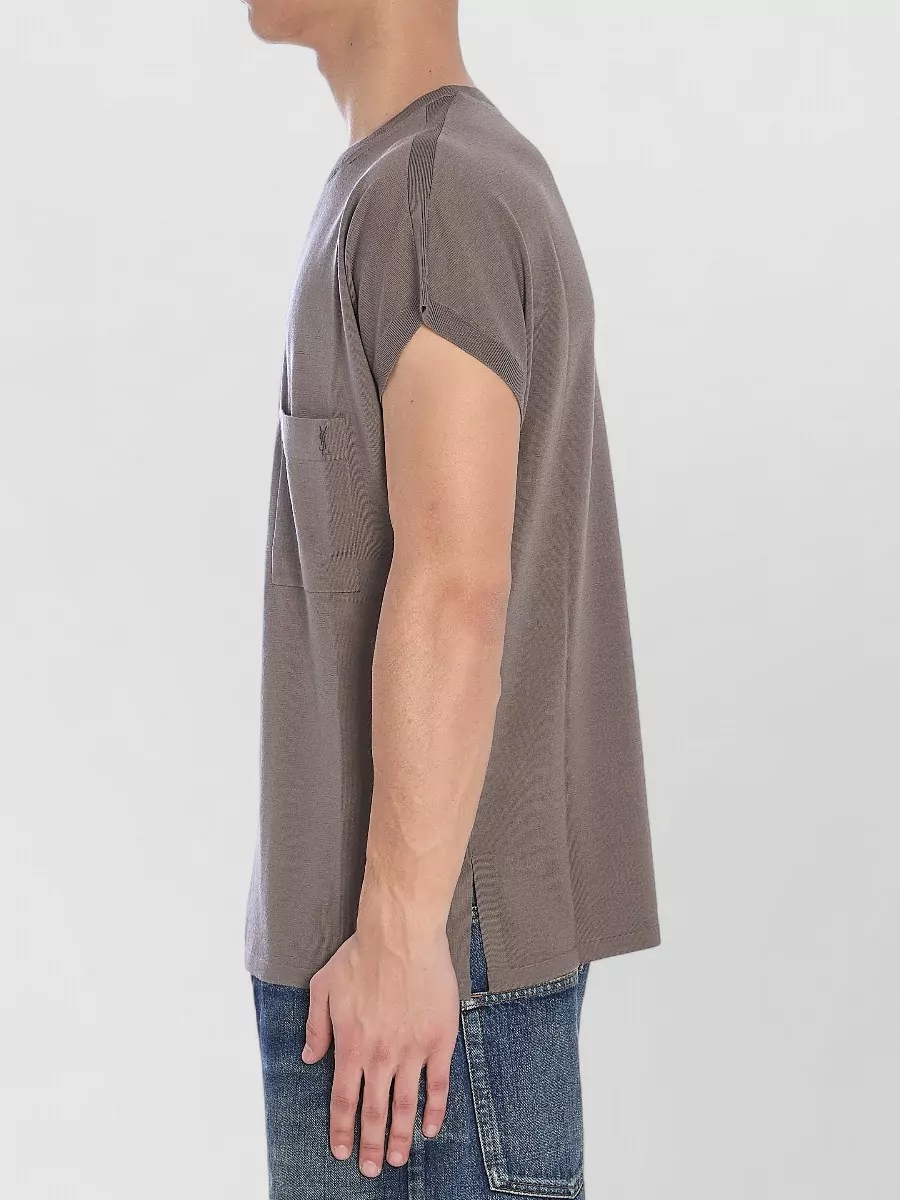 Saint Laurent Wool T Shirt Short Sleeves Patch Pocket