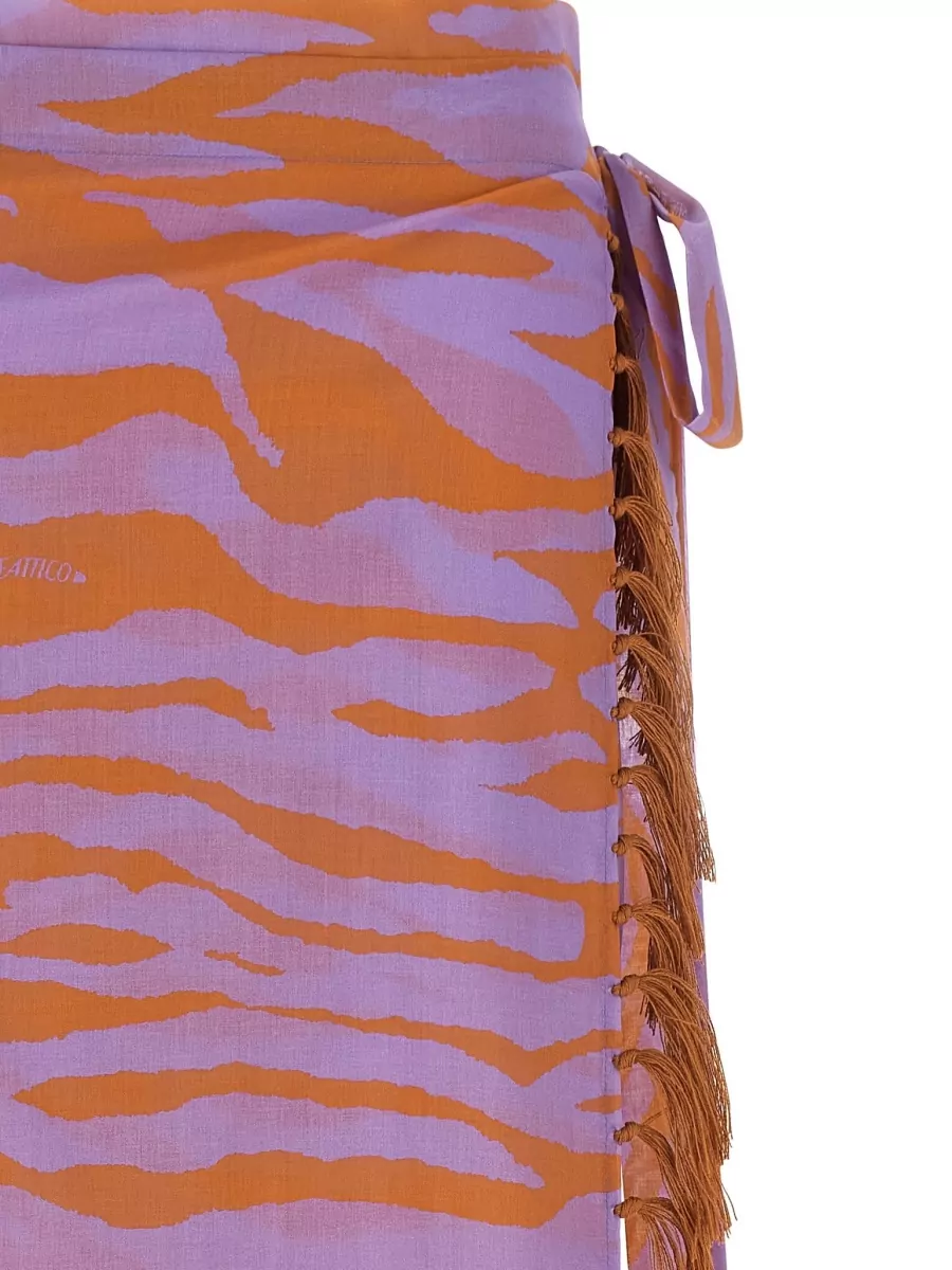 The Attico Cotton Printed Wrap Skirt
