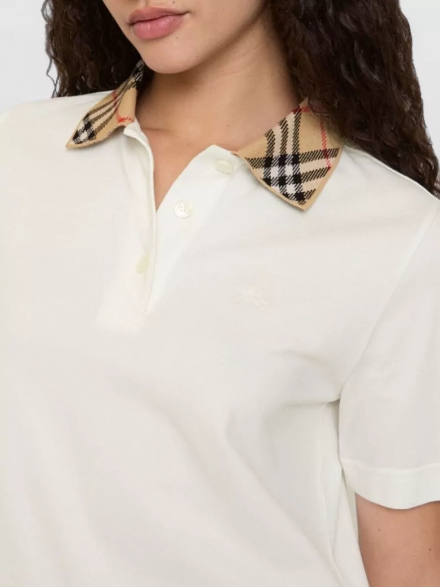 Burberry Cotton Polo Shirt Check Design Collar