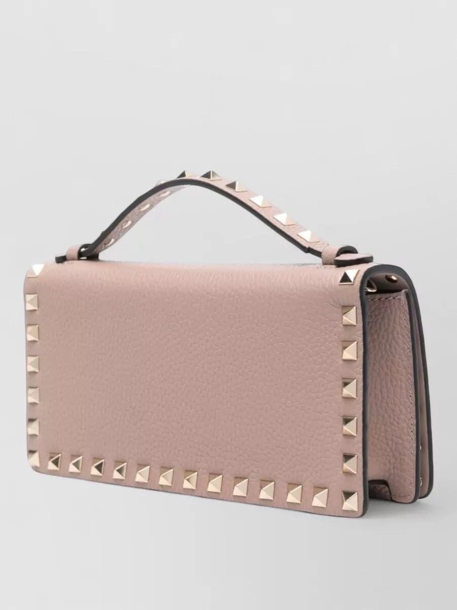 Valentino Garavani Rockstud Leather Clutch Wallet On Chain