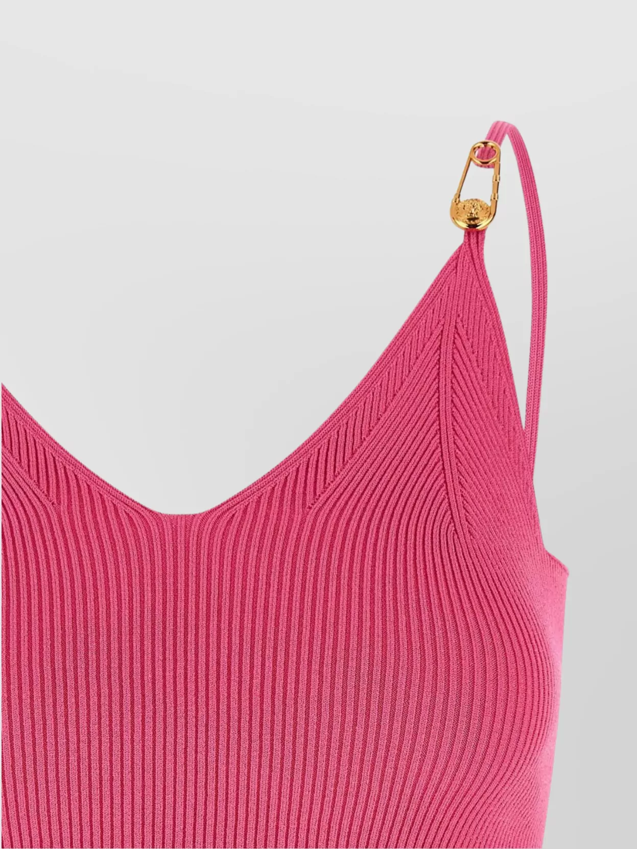 Versace 'Ribbed Texture' Top With 'Gold-Tone Hardware'