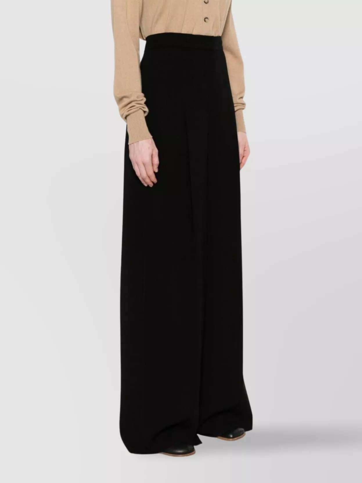 Max Mara Maxmara Women 2421136041600 - Pantalone Largo In Cady In Black