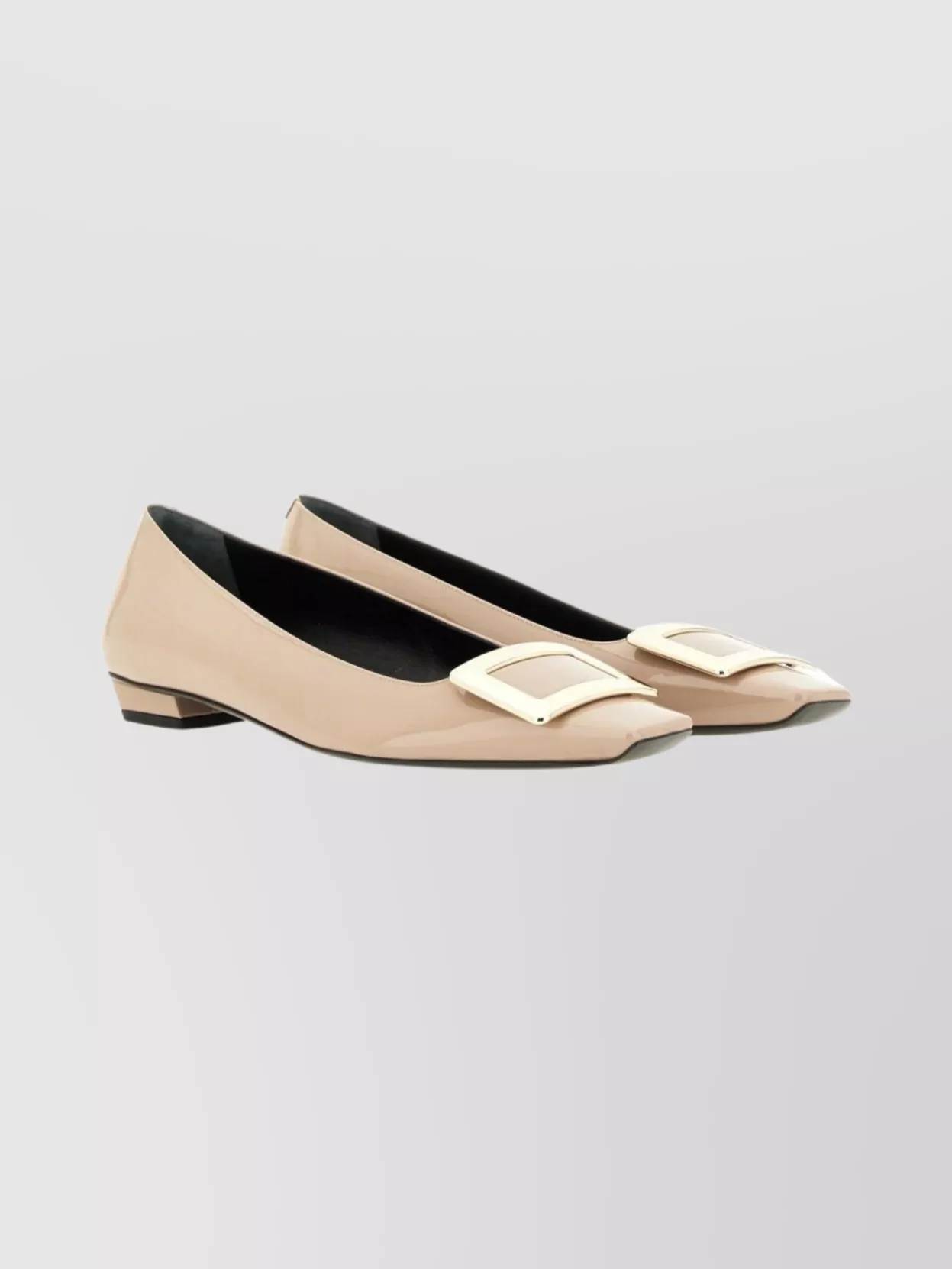 Roger Vivier Square Buckle Patent Ballerina Shoes