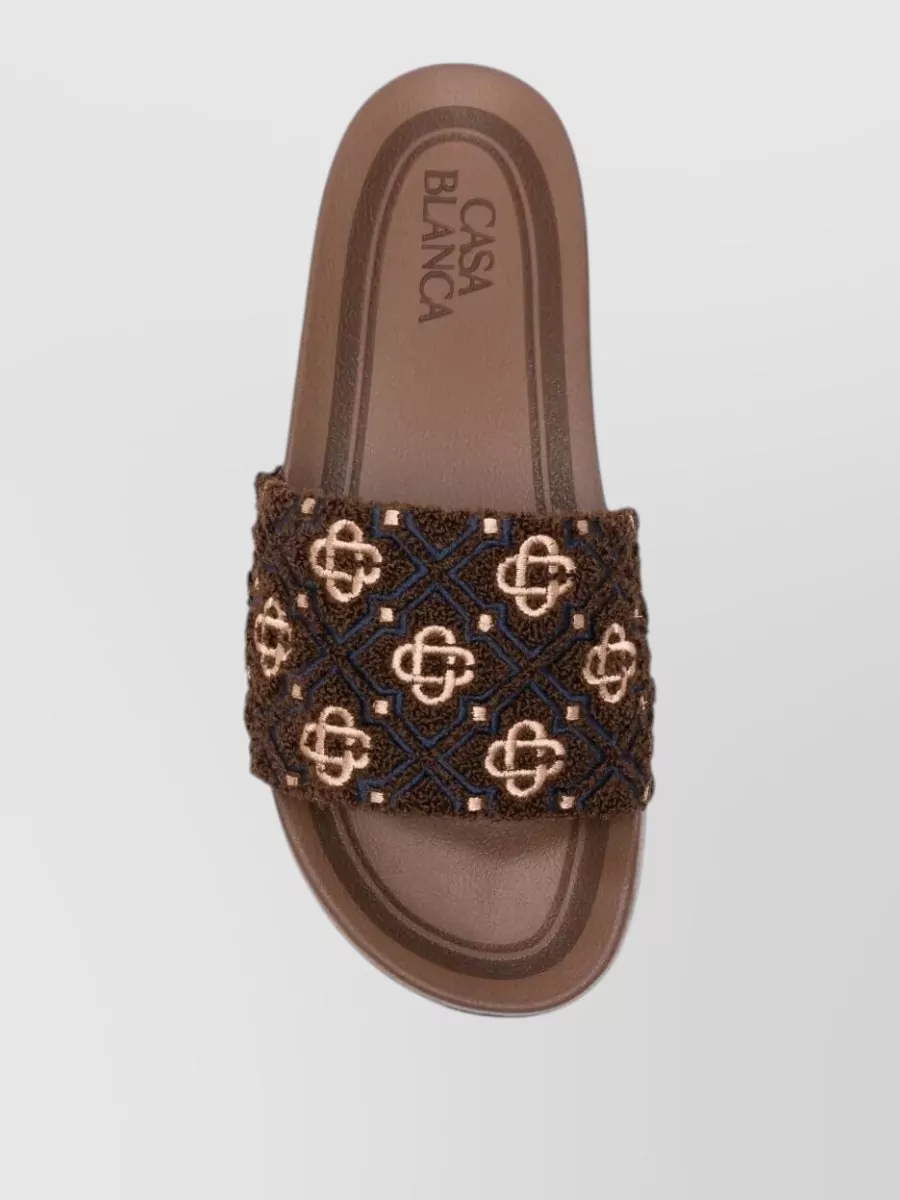 Casablanca Monogram Pool Slides