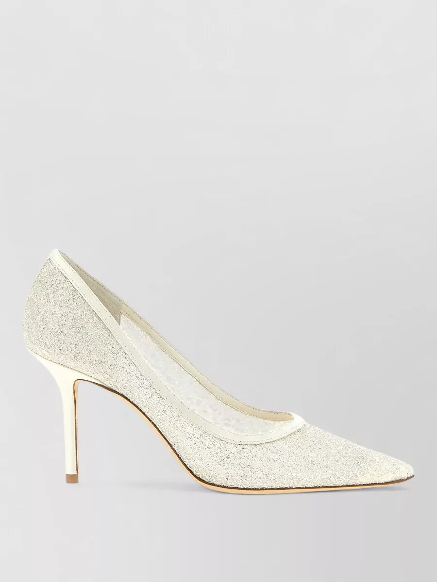 Jimmy Choo Silk Leather Mesh Glitter Pumps