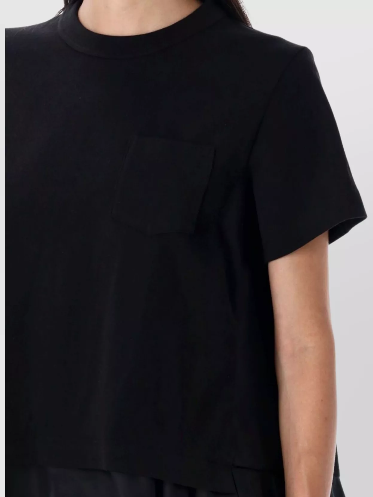 Sacai Pleated Back Nylon T-Shirt