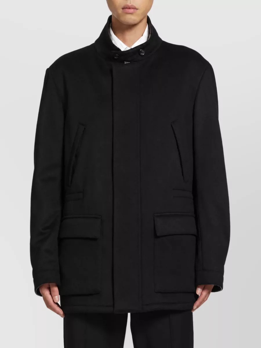 Lardini cashmere high-neck padded field jacket