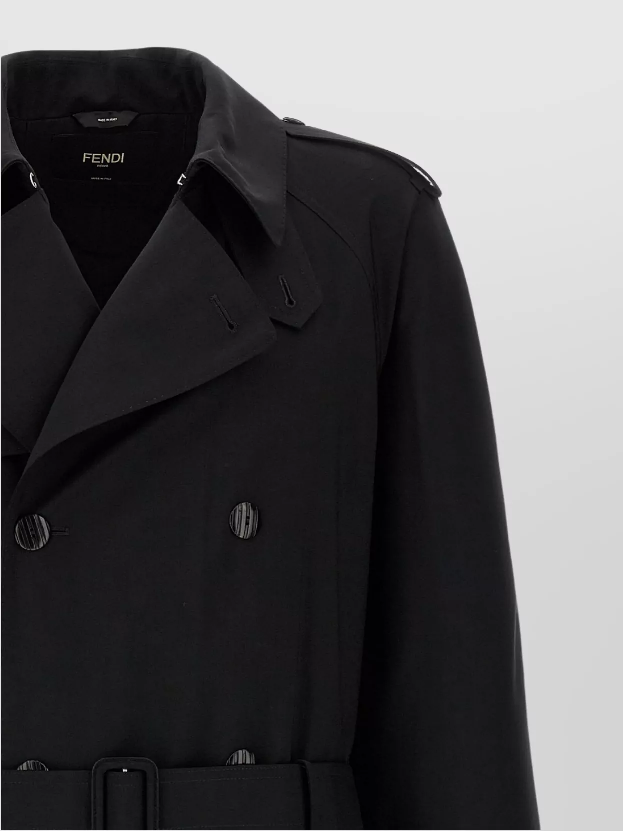 Fendi Trench Coat Wool Belted Waist