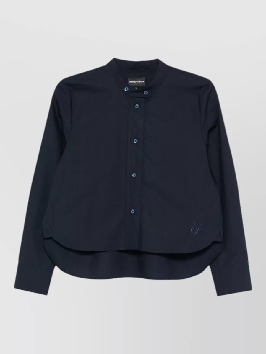 Emporio Armani cotton embroidered long-sleeve shirt