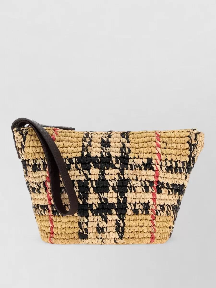 Burberry raffia clutch bag