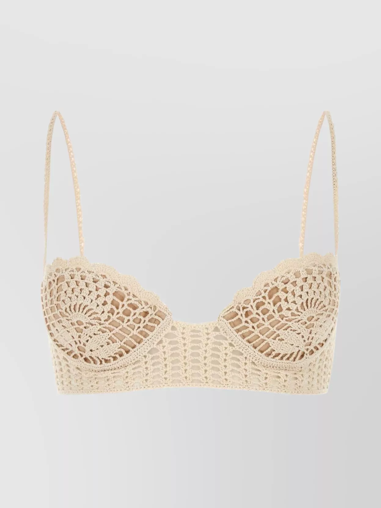 Magda Butrym Crochet Bralette Adjustable Straps In Neutral