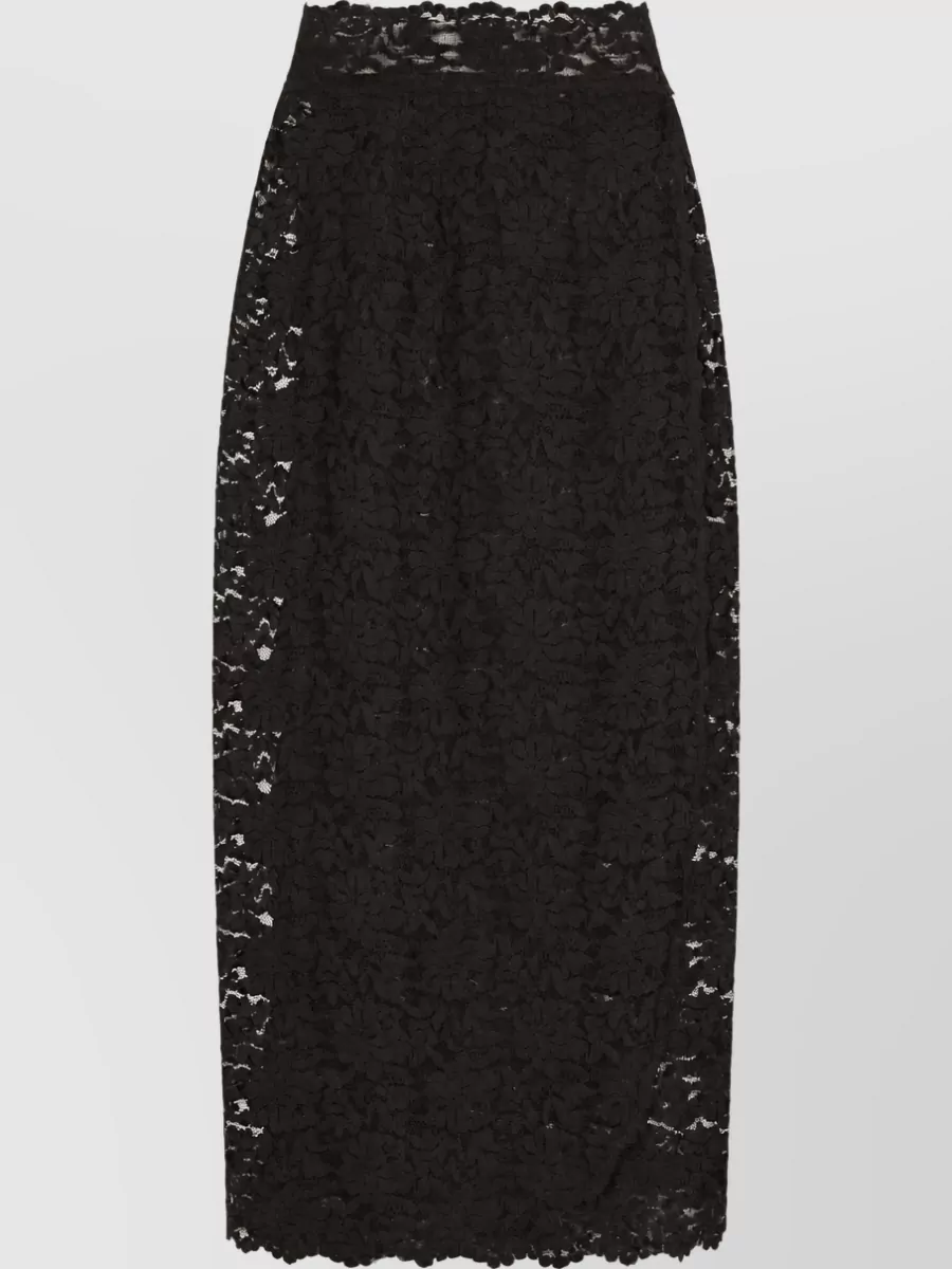 Dolce&Gabbana Floral Lace High-Rise Midi Skirt
