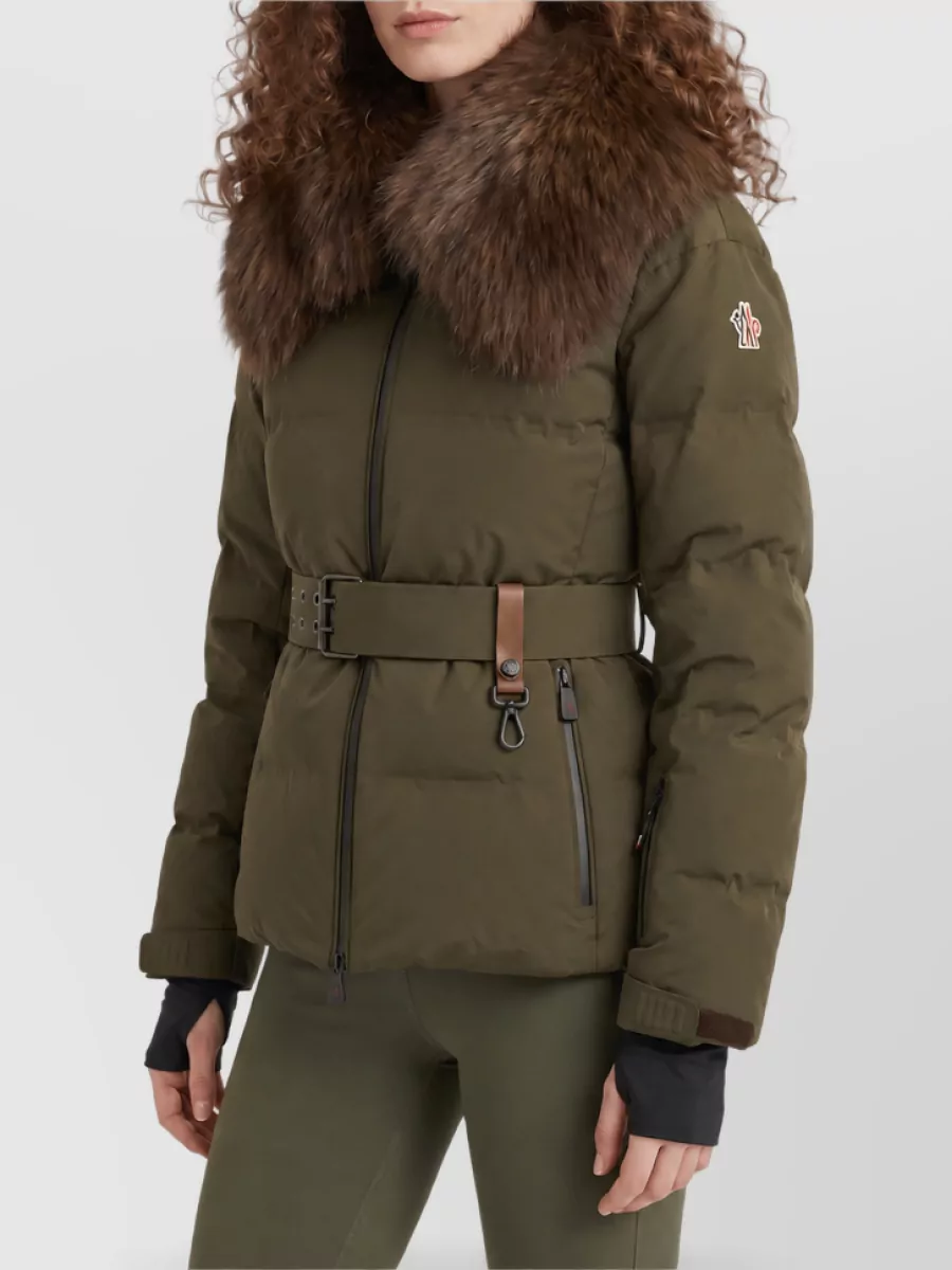 Moncler Grenoble Down Belted Short Parka Coat