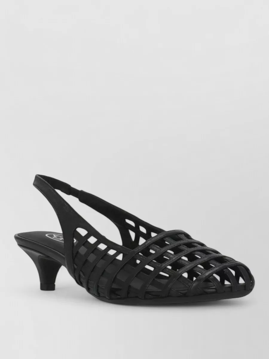 Ash cutout leather slingback pumps