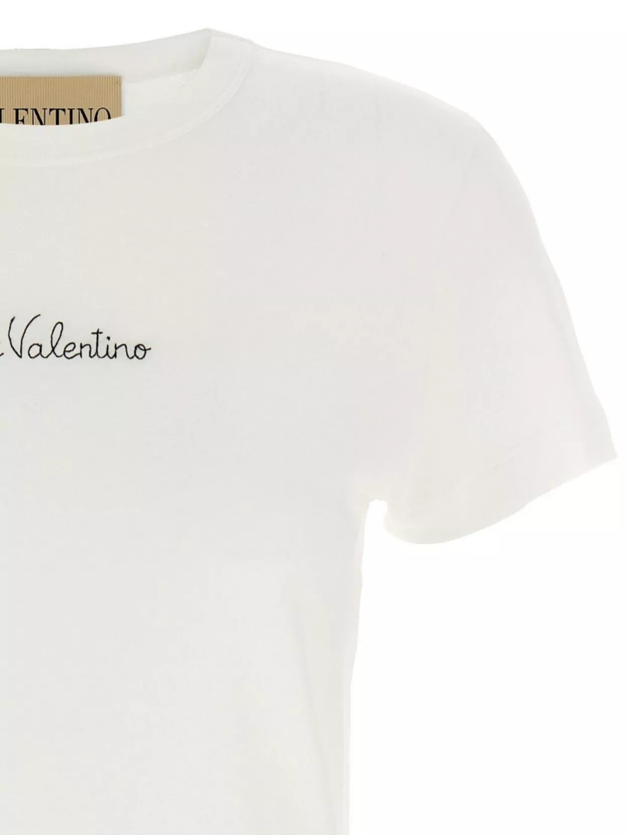 Valentino Cotton Crew Neck T-shirt With Short Sleeves In White
