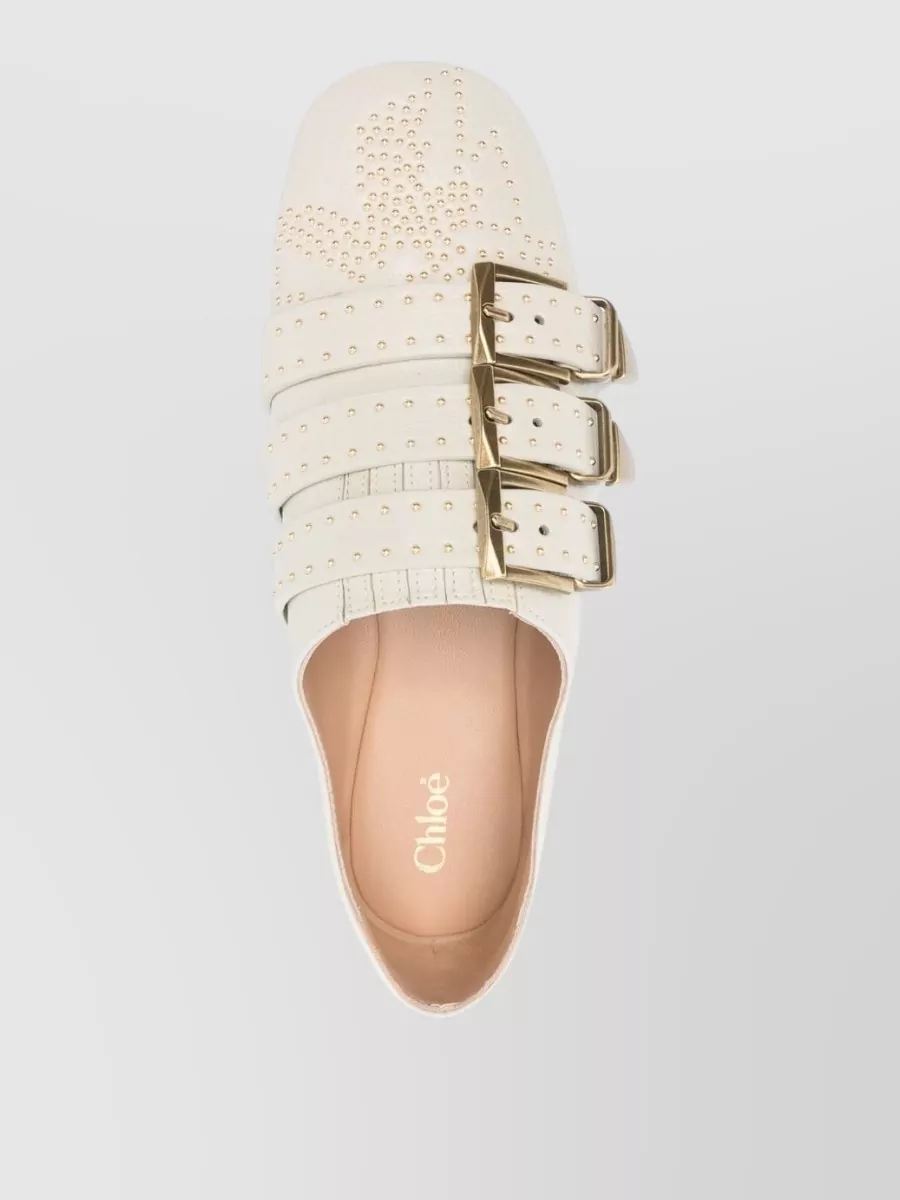 Chloé Ballerina Shoes Flat Sole Square Toe Studs