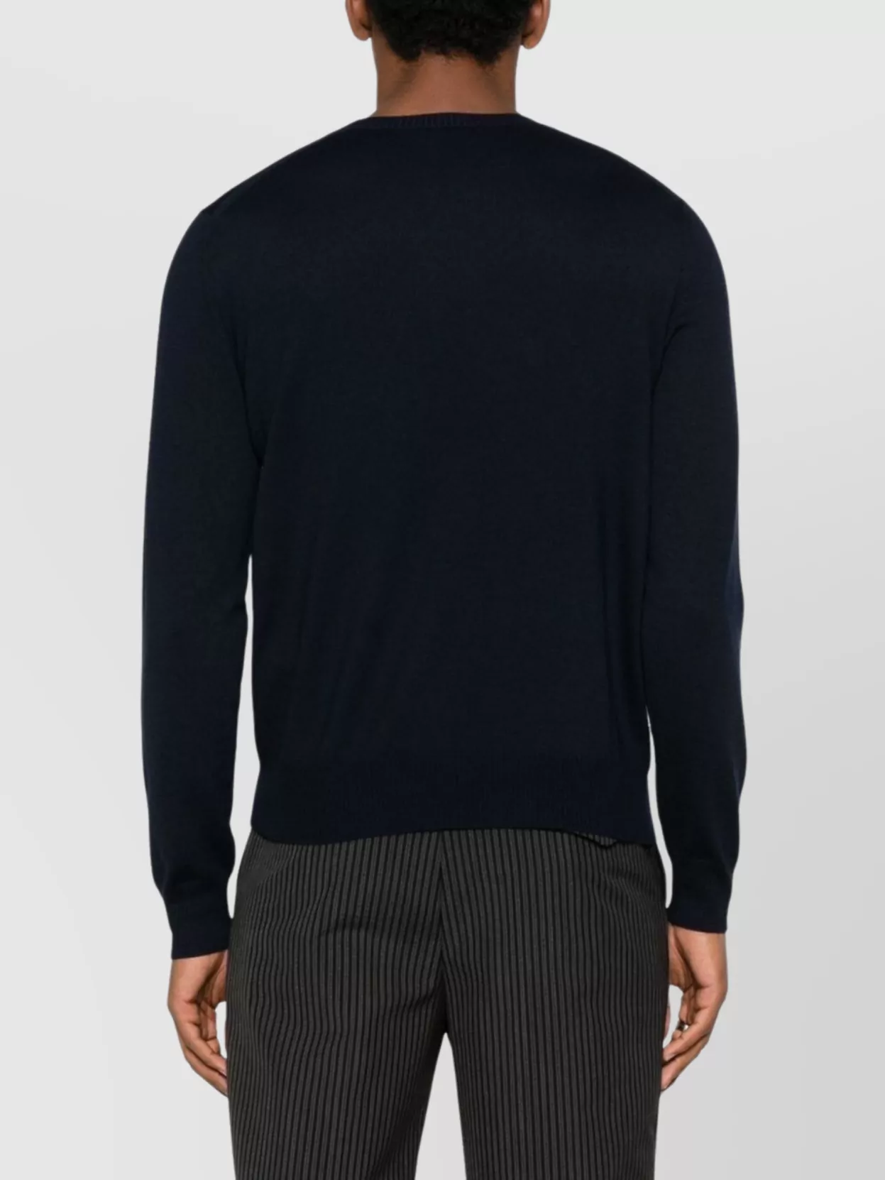 Alexander Mcqueen Long Sleeve Ribbed Hem Crew Neck Sweater
