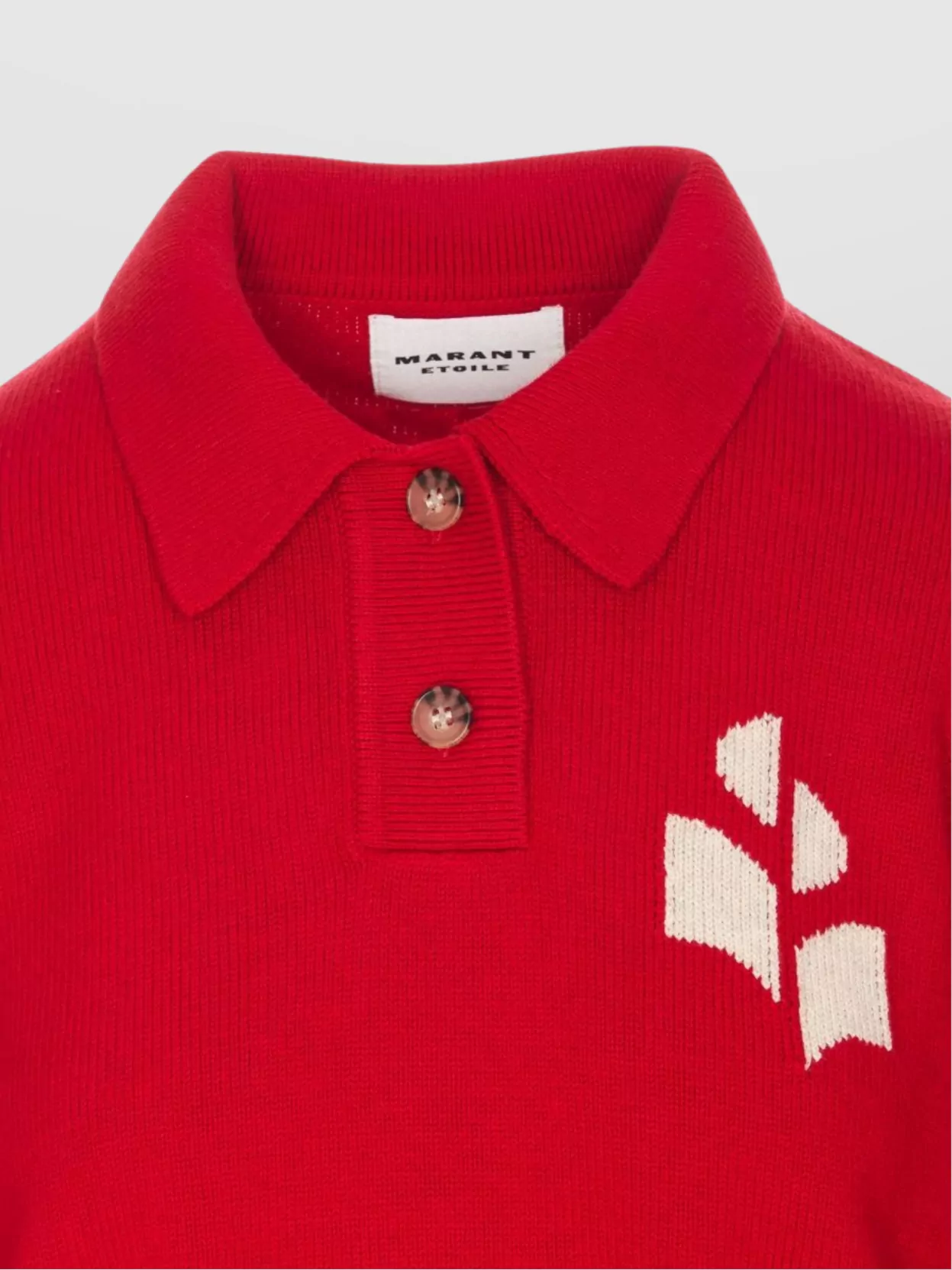 Isabel Marant Étoile Long Sleeve Ribbed Top With Embroidered Front